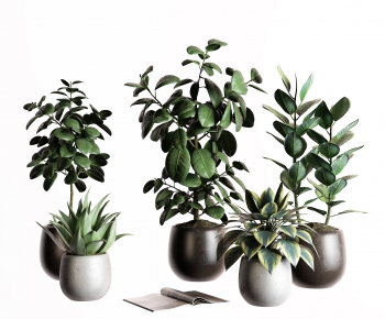 Modern Potted Green Plant-ID:665992985