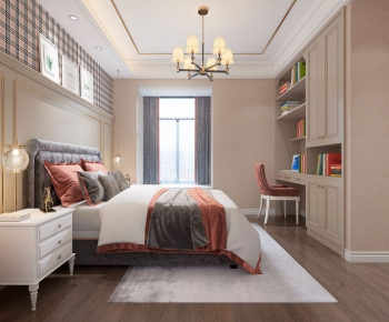 Simple European Style Bedroom-ID:387845043