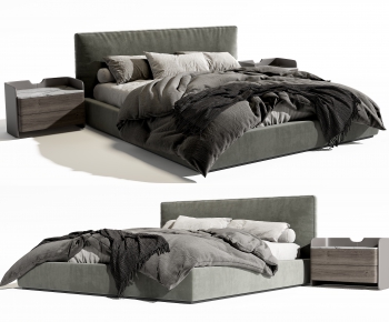 Modern Double Bed-ID:595665935