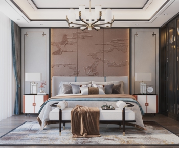 New Chinese Style Bedroom-ID:548974995