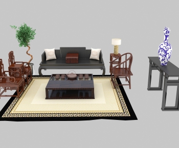 New Chinese Style Sofa Combination-ID:466574915