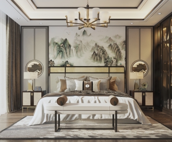 New Chinese Style Bedroom-ID:231235034