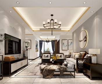 New Chinese Style A Living Room-ID:452702052