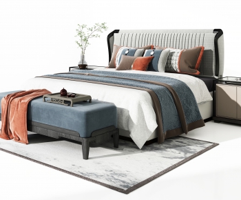 New Chinese Style Double Bed-ID:791800023