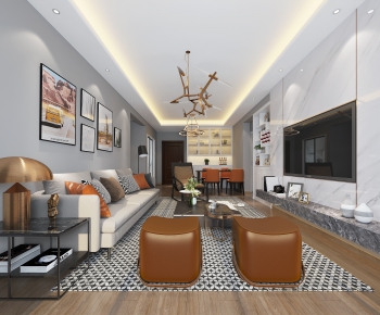 Modern A Living Room-ID:427490957