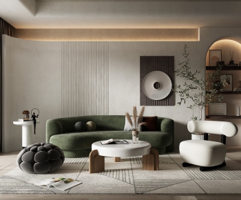 Wabi-sabi Style A Living Room-ID:588814026