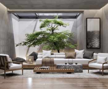 New Chinese Style A Living Room-ID:887439972