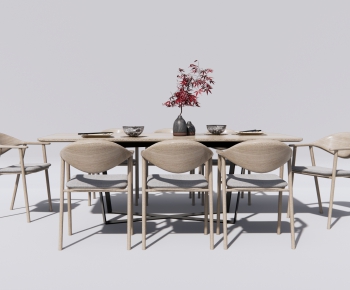 Japanese Style Dining Table And Chairs-ID:604501968