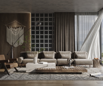 Wabi-sabi Style A Living Room-ID:630228045