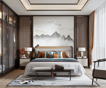 New Chinese Style Bedroom-ID:348968034