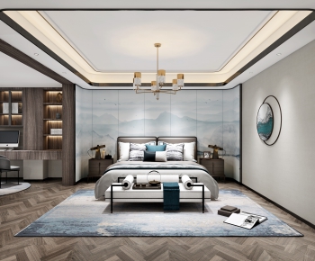 New Chinese Style Bedroom-ID:389218099