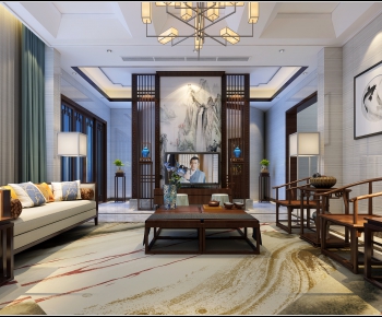 Chinese Style A Living Room-ID:145261058