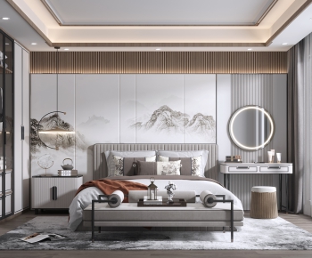 New Chinese Style Bedroom-ID:746362924