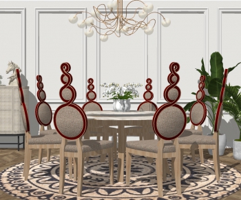 French Style Dining Table And Chairs-ID:481823922