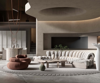 Modern Wabi-sabi Style A Living Room-ID:415910964