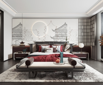 New Chinese Style Bedroom-ID:156302936