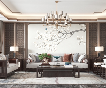 New Chinese Style A Living Room-ID:292229893