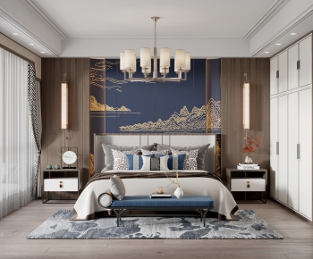 New Chinese Style Bedroom-ID:499820953