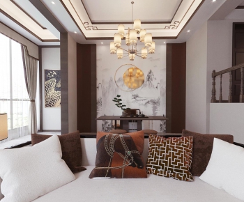 New Chinese Style A Living Room-ID:412342072