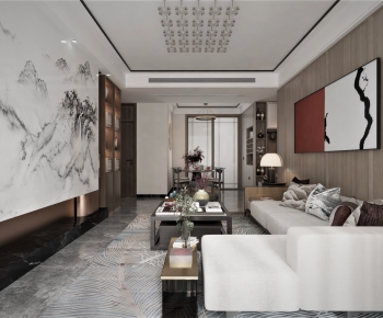 New Chinese Style A Living Room-ID:565629967