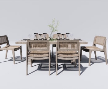 Wabi-sabi Style Dining Table And Chairs-ID:549927956