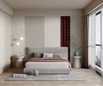 Wabi-sabi Style Bedroom-ID:406831032