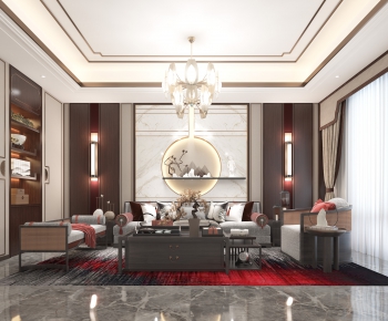 New Chinese Style A Living Room-ID:645945071