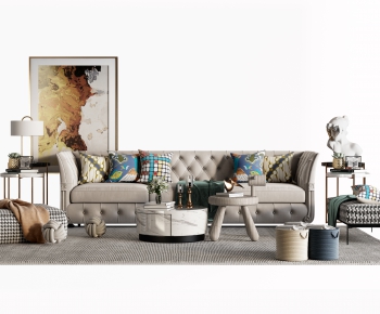 Simple European Style Sofa Combination-ID:694655904