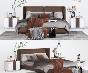 Modern Double Bed-ID:636151088