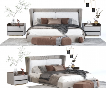 Modern Double Bed-ID:910871983