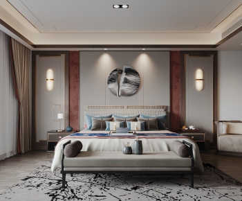 New Chinese Style Bedroom-ID:615257989