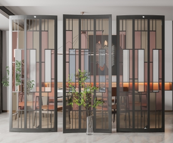 New Chinese Style Glass Screen Partition-ID:601356981