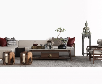 New Chinese Style Sofa Combination-ID:115844011