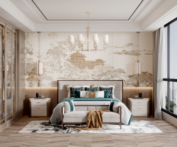 New Chinese Style Bedroom-ID:886152038