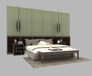 Modern Double Bed-ID:715385918