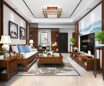 Chinese Style A Living Room-ID:242914923