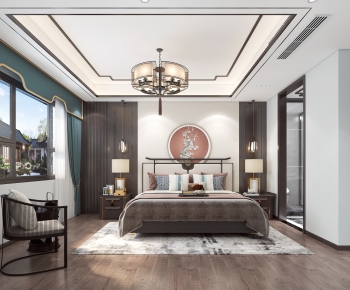 New Chinese Style Bedroom-ID:582823996