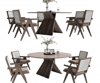 Wabi-sabi Style Dining Table And Chairs-ID:360502961