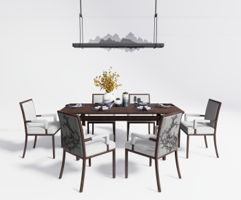New Chinese Style Dining Table And Chairs-ID:477391009