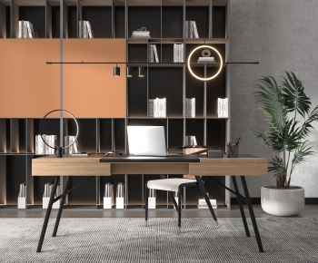 Modern Computer Desk And Chair-ID:684365035