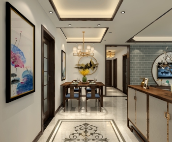 New Chinese Style Dining Room-ID:281280048