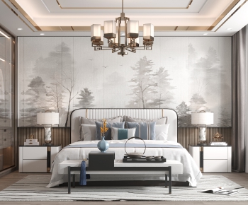 New Chinese Style Bedroom-ID:913672926