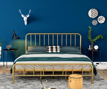 Nordic Style Double Bed-ID:565969949