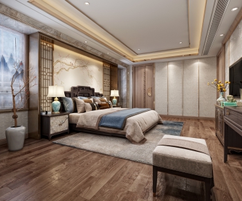 New Chinese Style Bedroom-ID:692827944