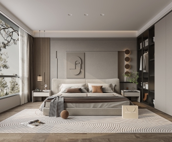 Modern Wabi-sabi Style Bedroom-ID:157696011