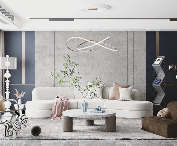 Modern Nordic Style Wabi-sabi Style A Living Room-ID:538865093