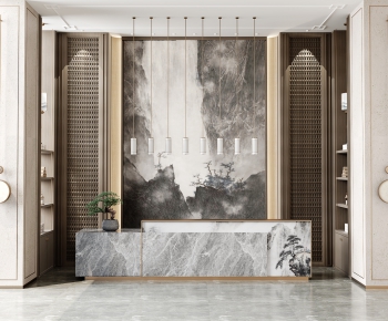 New Chinese Style Office Reception Desk-ID:234683041