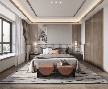 New Chinese Style Bedroom-ID:344630969