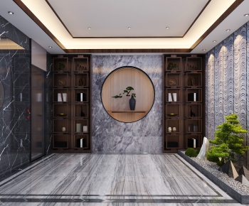 New Chinese Style Elevator Hall-ID:872052918