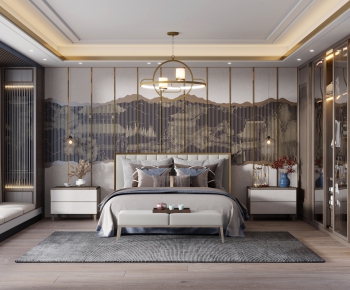 New Chinese Style Bedroom-ID:694892885